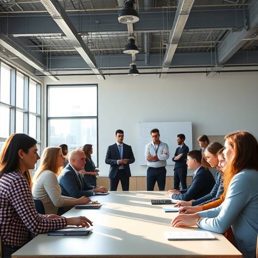 Imagen del curso corporativo de oratoria: un grupo de personas participando en un taller de oratoria